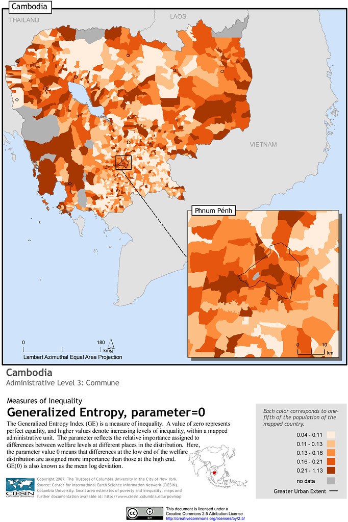 Cambodia Inequality, First Tier Cities (Generalized Entropy Measure, Parameter 0)