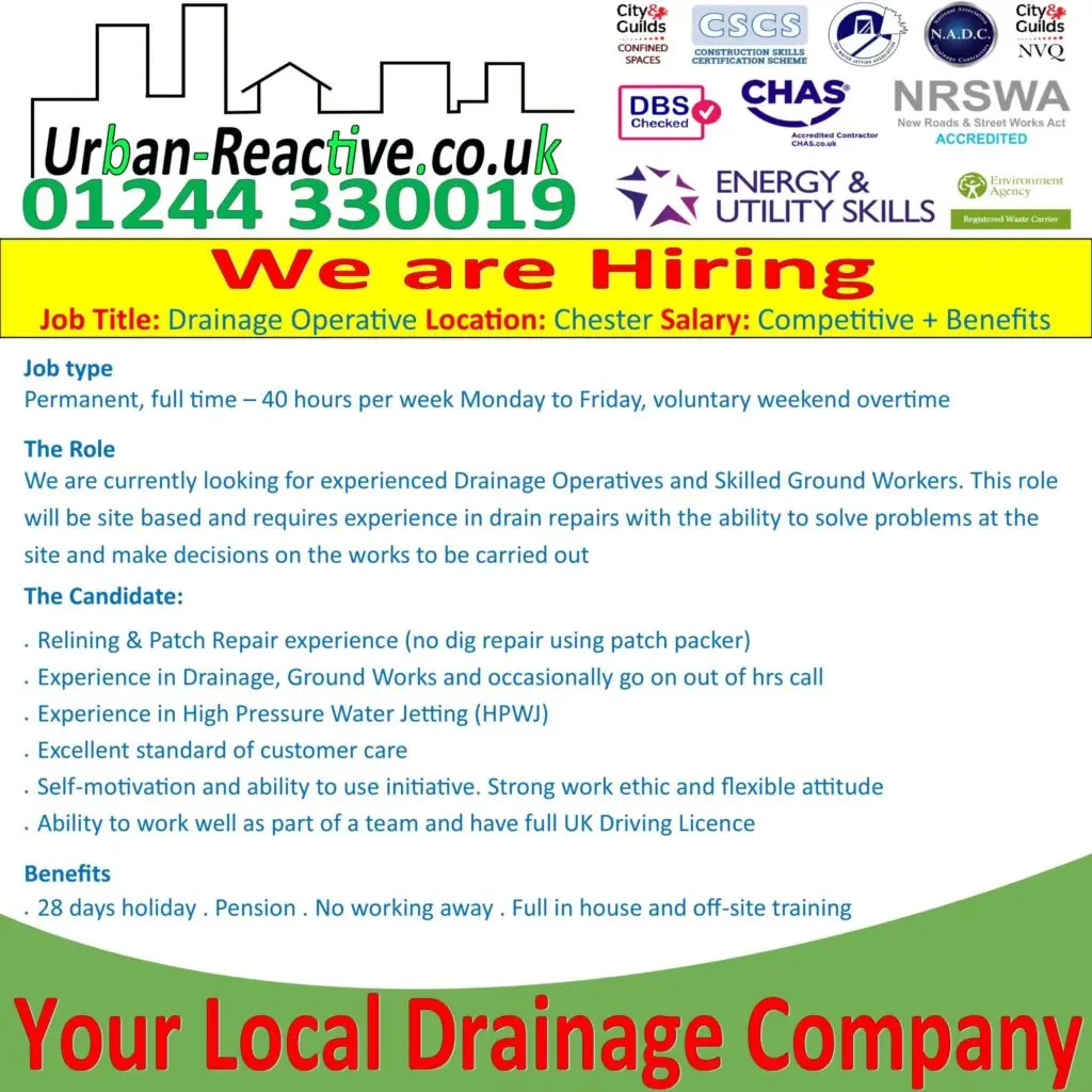 We are Hiring a Drainage Operative