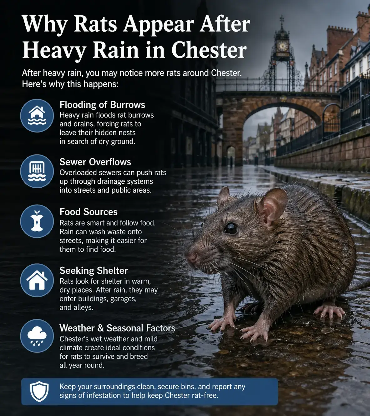Why rats appear after heavy rain