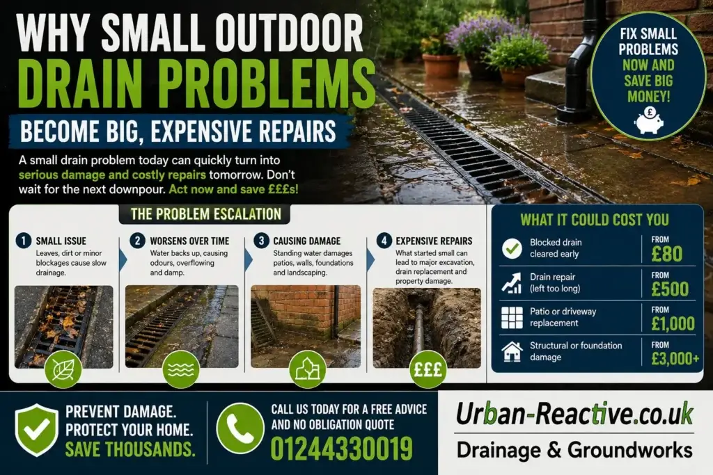 Why Small Outdoor Drain Problems Become Big, Expensive Repa