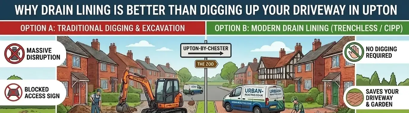 FA Why Drain Lining Is Better Than Digging Up Your Driveway in Upton