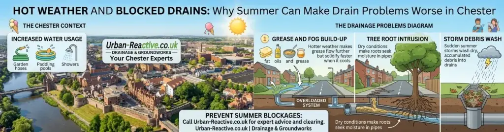 Hot Weather and Blocked Drains Why Summer Can Make Drain Problems Worse in Chester