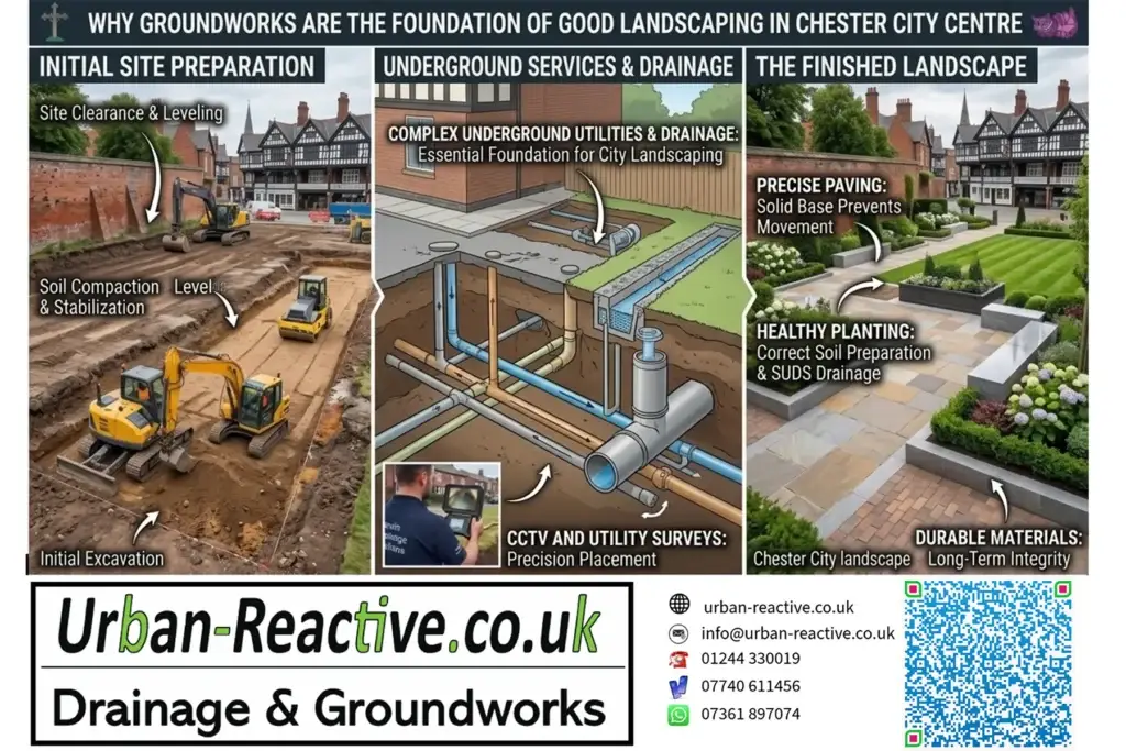 Why Groundworks Are the Foundation of Good Landscaping in Chester City Centre