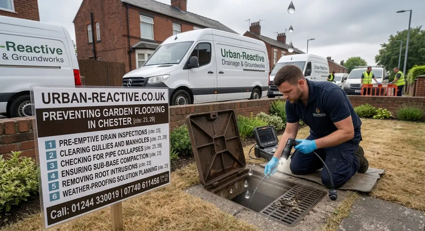 Preventing Garden Flooding Before Heavy Rain Arrives in Chester